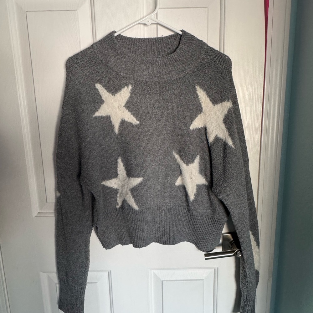 Gray Star Pattern Sweater